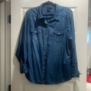 Worn one time! Jean button down shirt